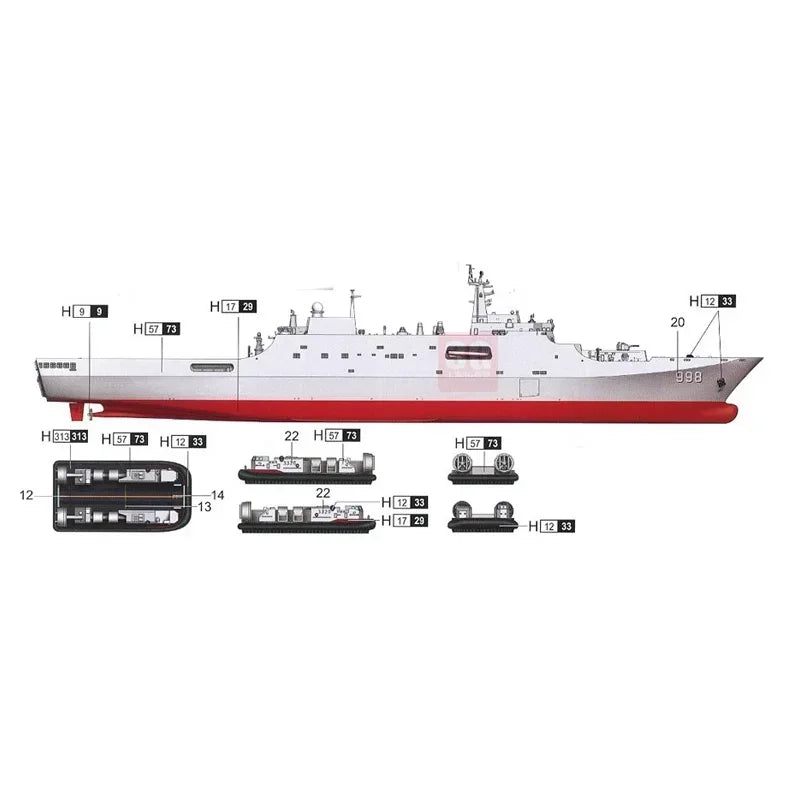 Trumpeter 06726 1/700 Scale Plastic Model Ship PLA Navy Type 071 Amphibious Transport Dock Ship Model for Adults Model Hobby DIY