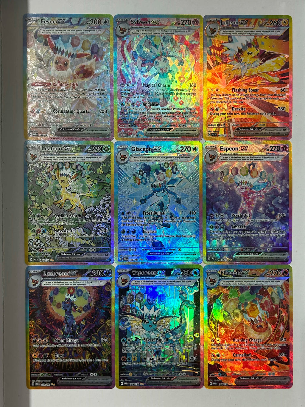 PTCG Sv8 Eeveelution 151 Card Umbreon Sylveon Leafeon Eevee Flareon  High Quality Anime Game Collectible Trading Cards