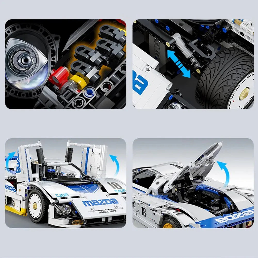 Technical MOC 787B Endurance Racing Car 1:10 Car Model Kit,1797PCS Auto Building Blocks Brick Puzzle Toys Kids Gift