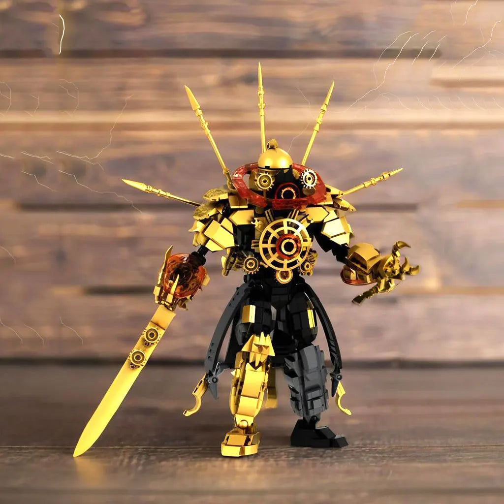 Skibidi Toilet Man Titan Gold Clock Man With Sword Building Blocks Set Action Figure Titanic Series Bricks Model Toys Boys Gift