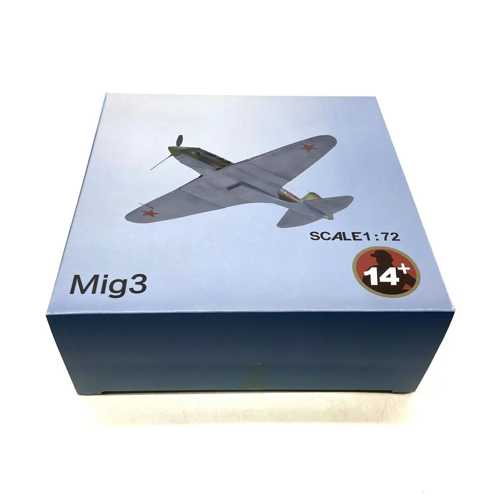 Military WW2 MiG-3 Fighter 1:72 Scale Model With Stand Soviet Alloy Plane Collection Gift For Man