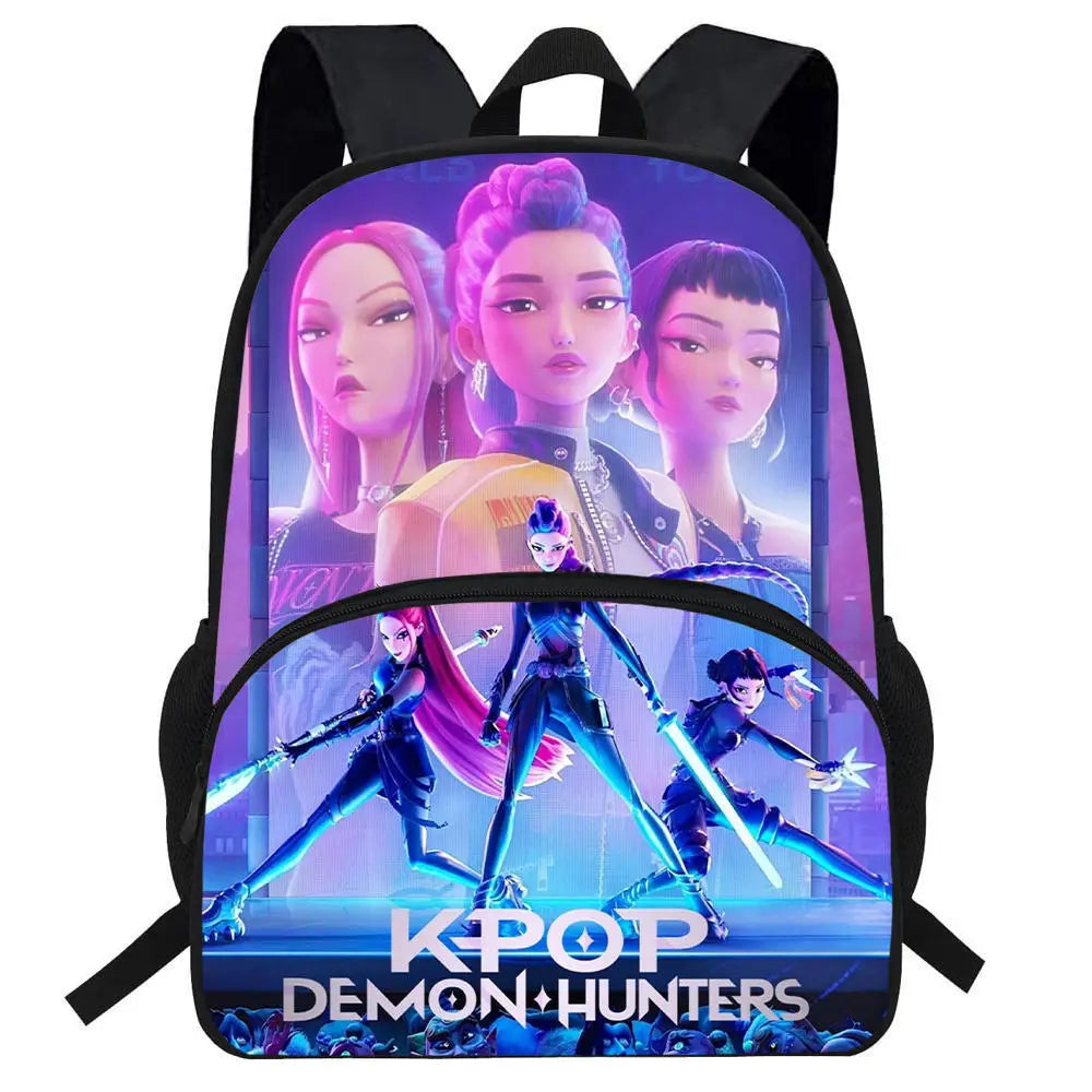 Anime Movie KPop Demon Hunters Backpack Mira Lumi Zoe Cosplay School Students Schoolbag Boys Girls Anime Pencil Bag Lunch Bag