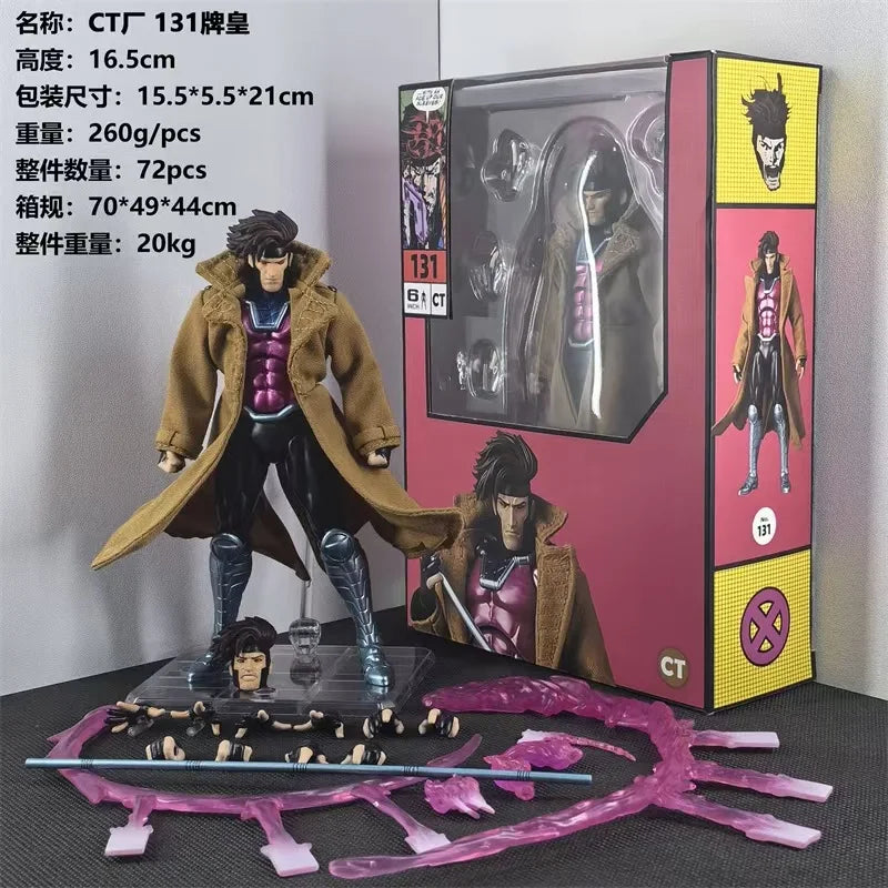 Ct Marvel Comics Style Gambit Mafex131 Articulated Manga Action Figure Poseable Collectible Model Kit X-Men Fans Birthday Gift