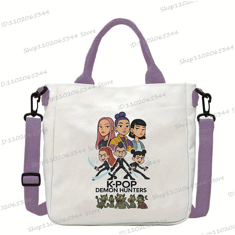 KPop Demon Hunters Anime Women's Crossbody Bag Aesthetics KPop Demon Hunters 2025 Shoulder Bags Korean Fashion  Messenger Bag