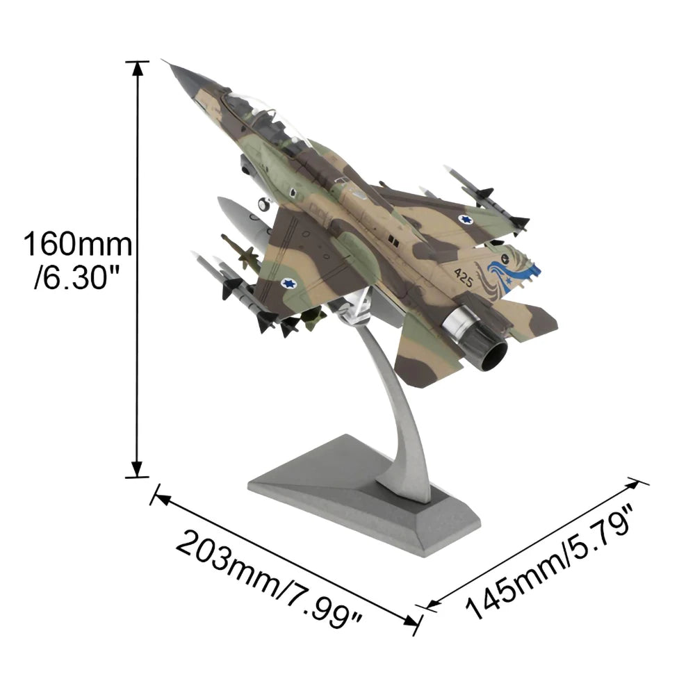 1:72 1:100 Aircraft Plane Model F-16I F16D Fighting Falcon Diecast Metal Plane w/ Stands Playset Airplane Model Fighter Aircraft