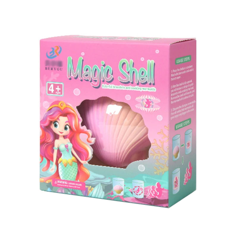 Soaking in water to hatch mermaid toys, colorful seashell girl princess bracelet blind box, expanding and expanding creativity