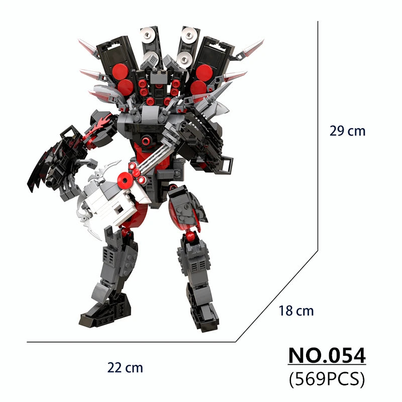 New Creative MOC Skibidi Toilet Titan Guitor Speaker Man Building Blocks Set DIY Bricks Toys For Children Boys Christmas Gifts