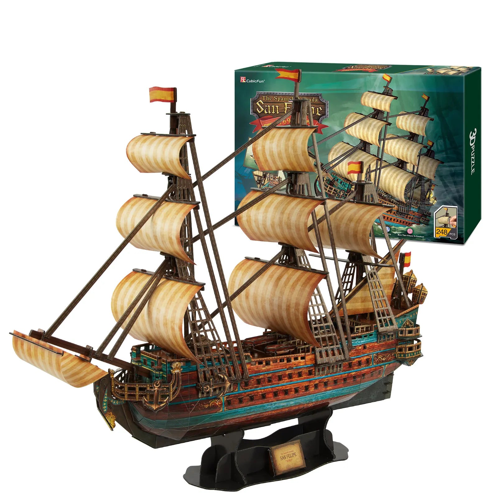 The San Felipe Model Ship Kits 3D Puzzle 25.6" for Adults and Teens, Stress Relief Hobby Cool Decoration Birthday Gift for Men 2
