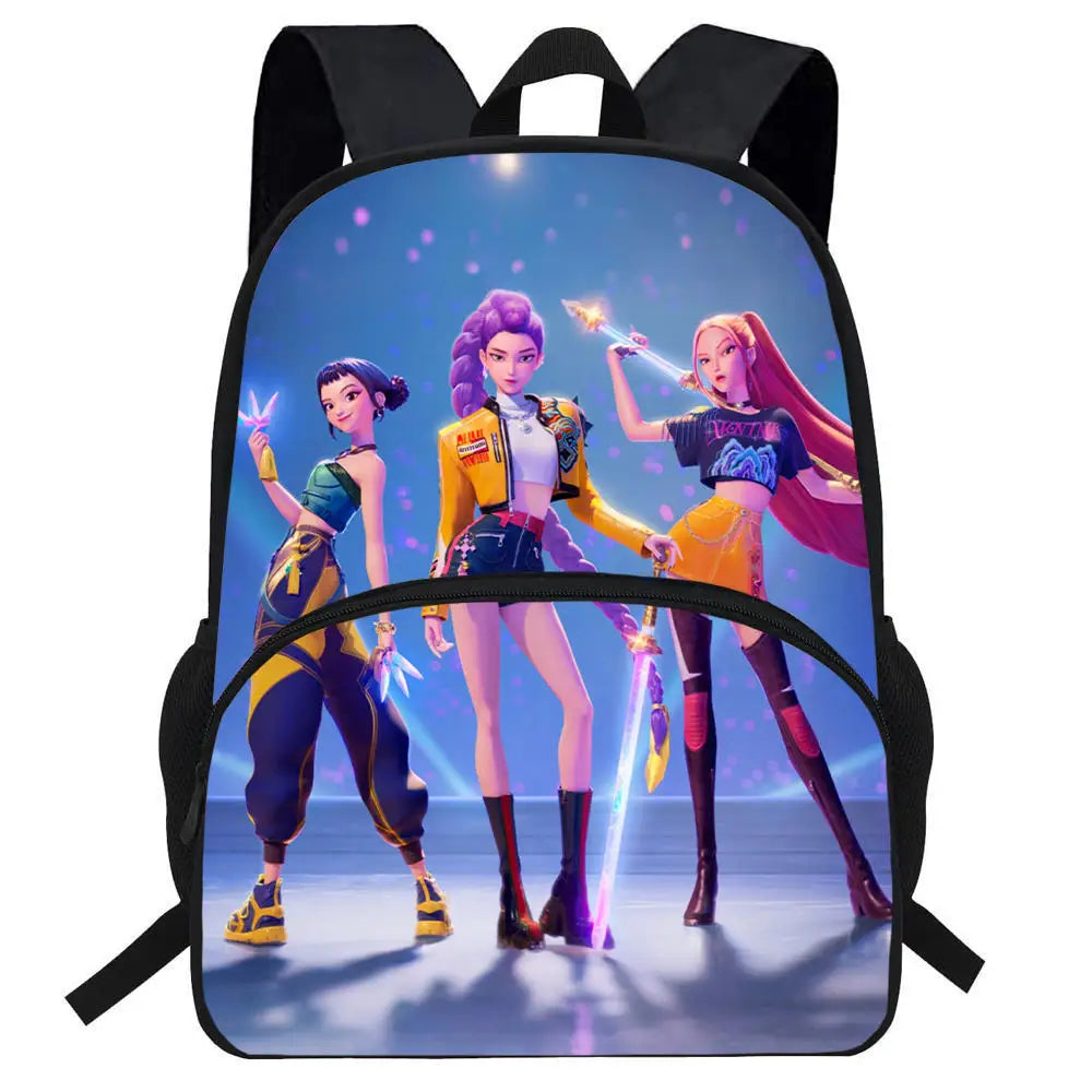 Anime Movie KPop Demon Hunters Backpack Mira Lumi Zoe Cosplay School Students Schoolbag Boys Girls Anime Pencil Bag Lunch Bag