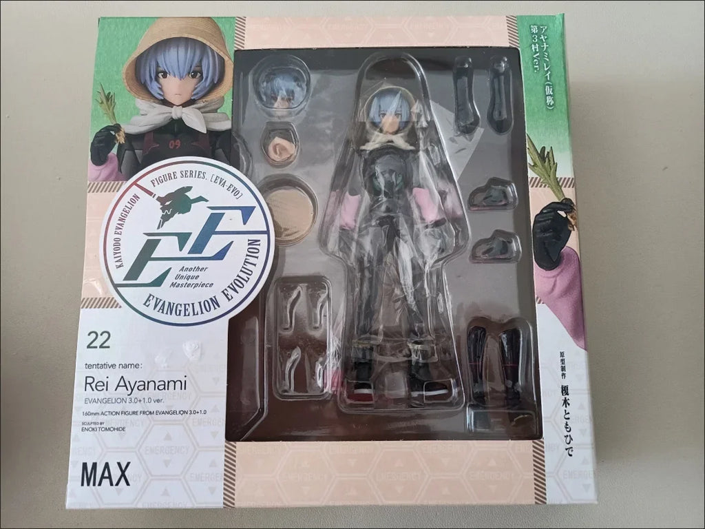 "Akira Factory Figma Yamaguchi-style Articulated EVA EV-022 Rei Ayanami, New Theatrical Version, Articulated Action Figure."