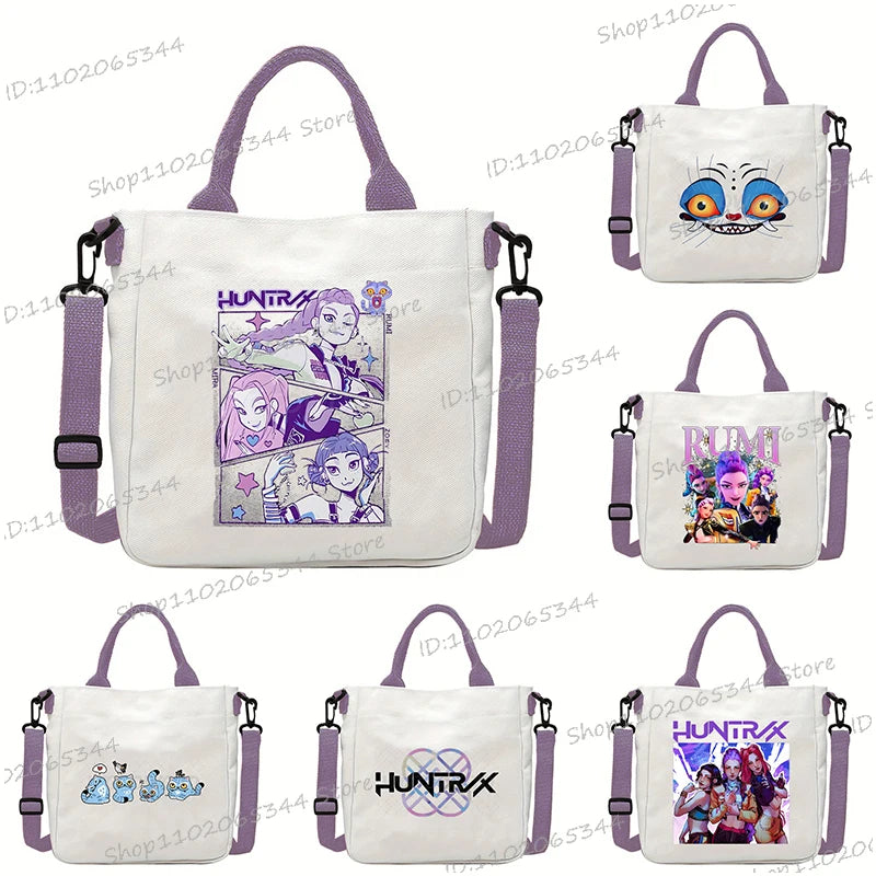 KPop Demon Hunters Anime Women's Crossbody Bag Aesthetics KPop Demon Hunters 2025 Shoulder Bags Korean Fashion  Messenger Bag