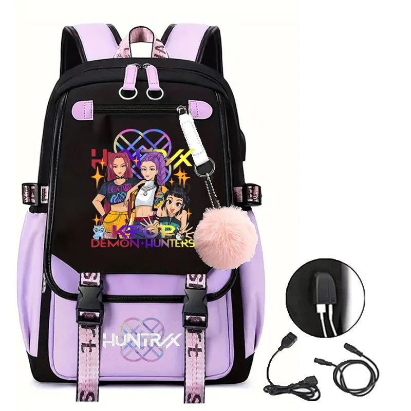 KPop Demon Hunters Backpack Students Large Capacity Backpack K-Pop Demon Hunters Fans Gift Girls School Bags Travel Backpack
