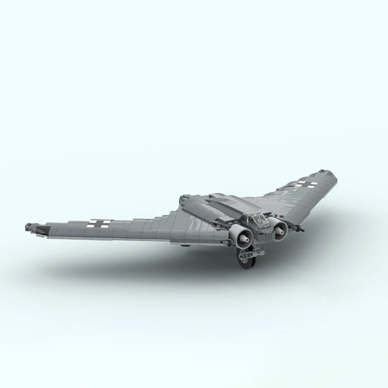 Military Aircraft Model Moc Building Bricks Horten HO-229V3-German Livery Technology Modular Blocks Gift Toys DIY Sets Assembly