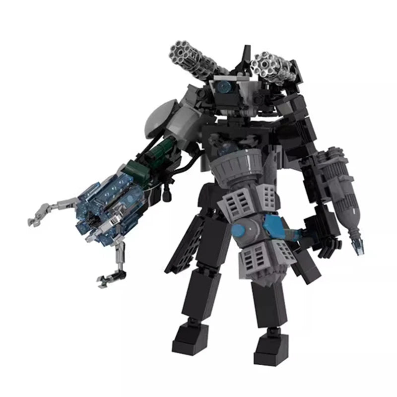 Updated Warhammer Monitor Skibidi Toilet MOC Building Blocks Set Electromagnetic Titan Monitoring King Bricks Toys For Boys Gift