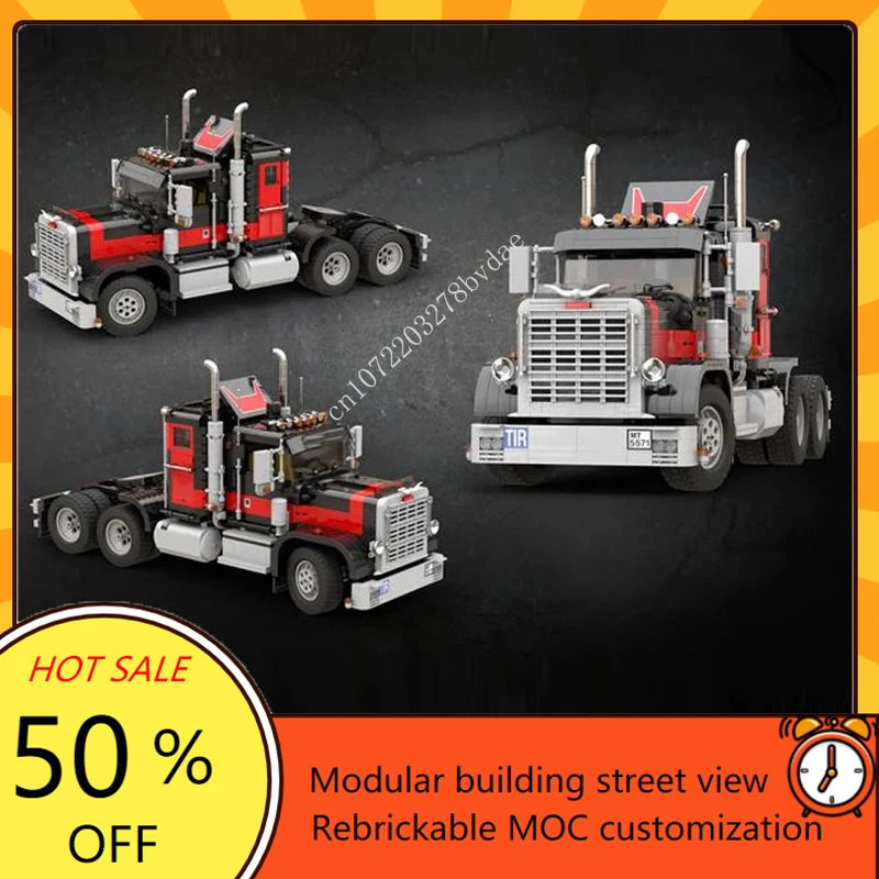 1930PCS High-Tech MOC Giant Truck /Black Cat Model Building Blocks City Truck DIY Creative Collection Boys Toys Birthday Gifts