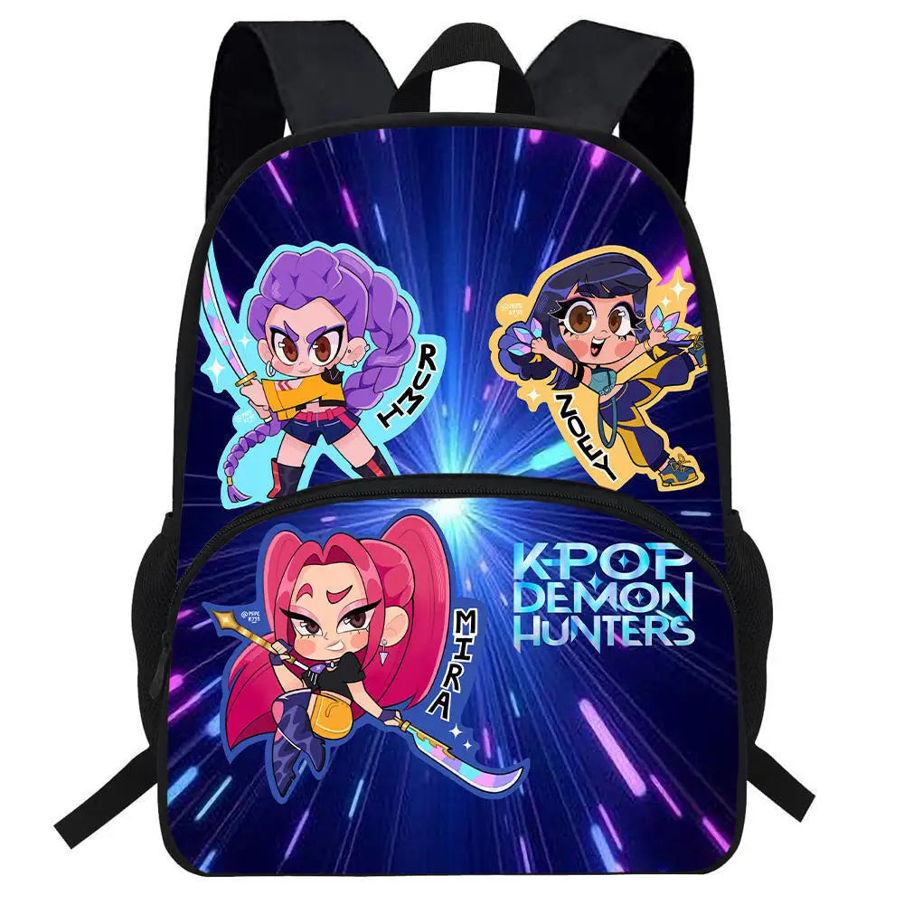 Anime Movie KPop Demon Hunters Backpack Mira Lumi Zoe Cosplay School Students Schoolbag Boys Girls Anime Pencil Bag Lunch Bag