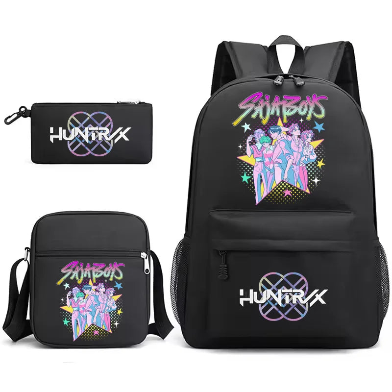 Kpop Demon Hunters Rumi Backpack for Girl Boy Students Anime Rucksack 3pcs Set Lightweight Children School Bags Travel Mochilas