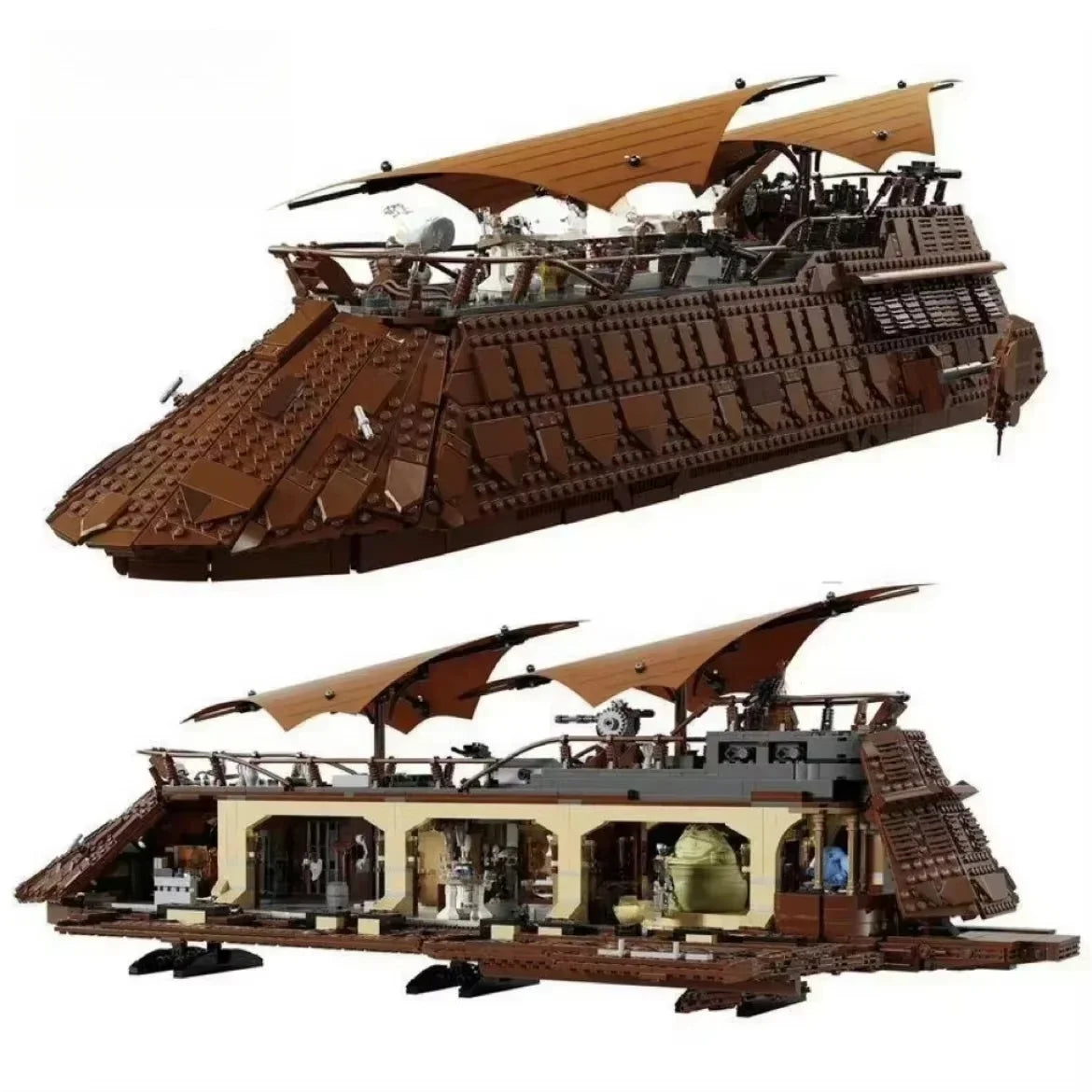 3942 pcs large cruise ship series Jabba yacht sailing puzzle assembling building blocks toy model  Children's Christmas gifts