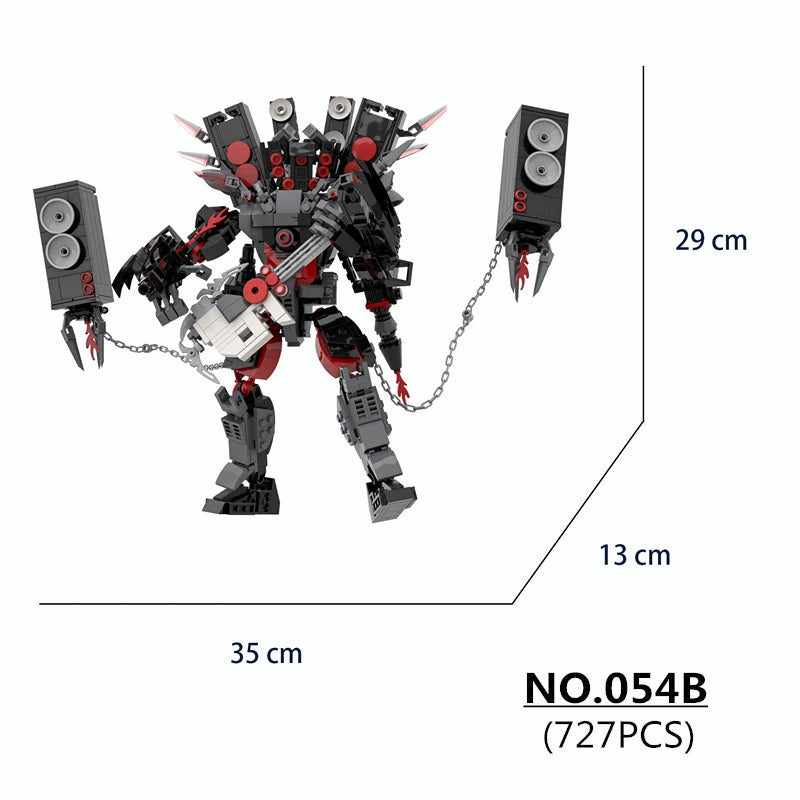 New Creative MOC Skibidi Toilet Titan Guitor Speaker Man Building Blocks Set DIY Bricks Toys For Children Boys Christmas Gifts