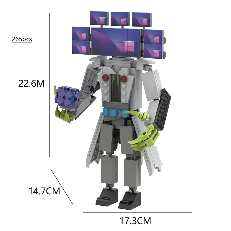 Skibidi Toilet Building Block Horror Game Titan Super Clockman TV Man Cartoon Doll Model Kids Halloween Birthday Gift