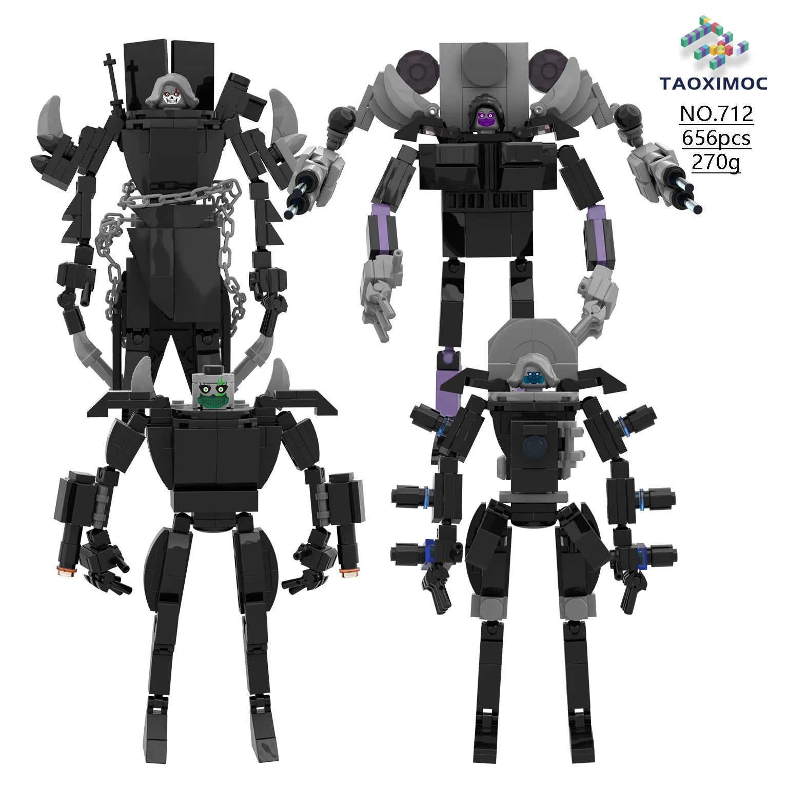 Skibidi Toilet Building Block Horror Game Speakerman Bosses Camara Titan TV Man Cartoon Doll Model Kids Halloween Birthday Gift