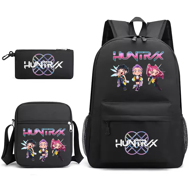 Kpop Demon Hunters Rumi Backpack for Girl Boy Students Anime Rucksack 3pcs Set Lightweight Children School Bags Travel Mochilas