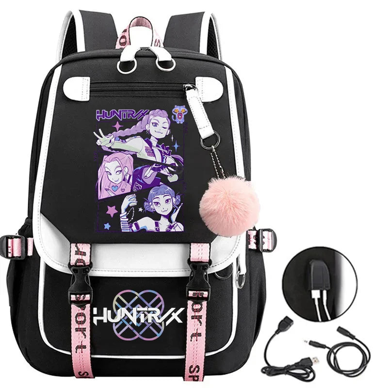 KPop Demon Hunters Backpack Students Large Capacity Backpack K-Pop Demon Hunters Fans Gift Girls School Bags Travel Backpack