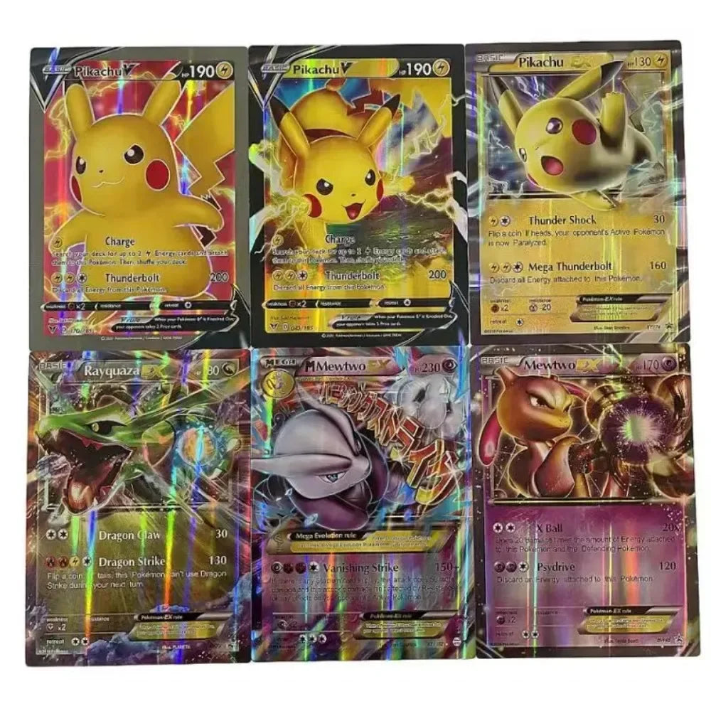 Pokemon Oversized Cards 30Pcs Jumbo Letters Card Vmax Vstar GX Arceus Pikachu Charizard Super Shiny Rare Card Birthday Gift