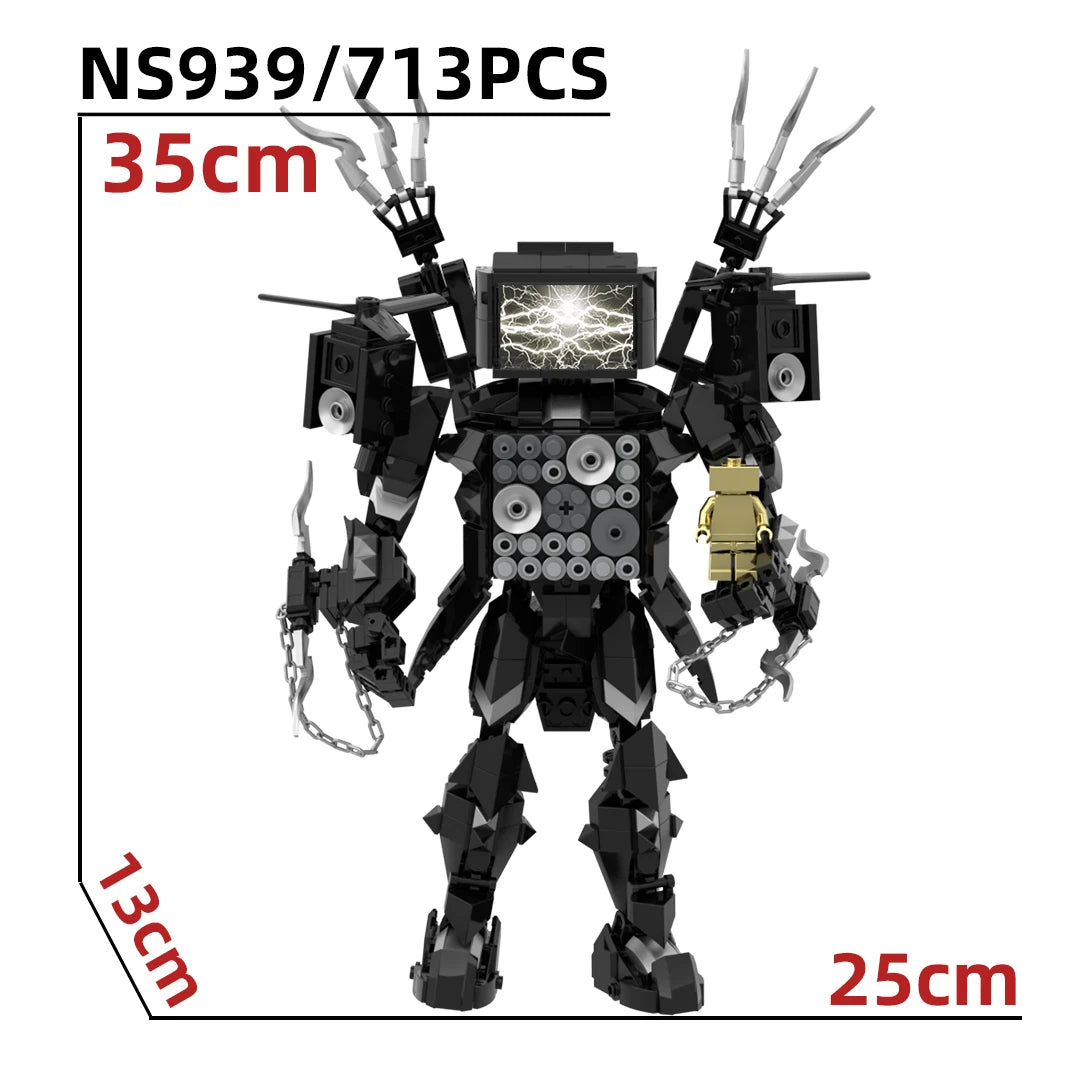 New Skibidi Toileted Giant Titan TVman Upgrade Speakerman Building Blocks Animation Figure Model Toys for Kid Ideas Gifts Xmas