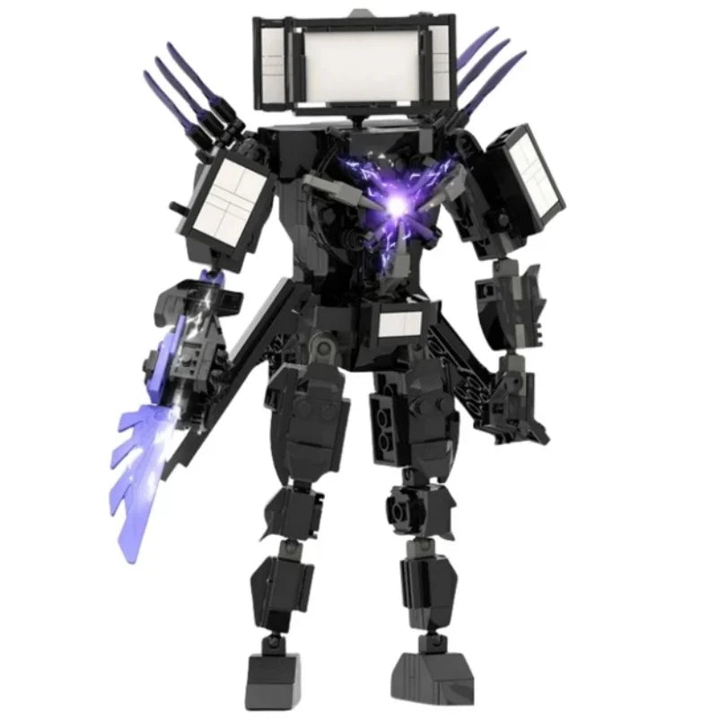 Skibidi Toilet Building Blocks Set Darkness Clock Man With Sword Guitor Speaker Man Titan Computer Man Toys For Boys Xmas Gifts