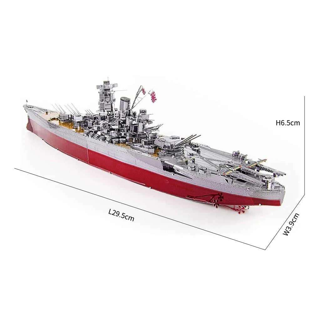 Piececool 3D Metal Puzzle Battleship Yamato Model Building Kits DIY Boat for Teens Brain Teaser Christmas Gift Crafts
