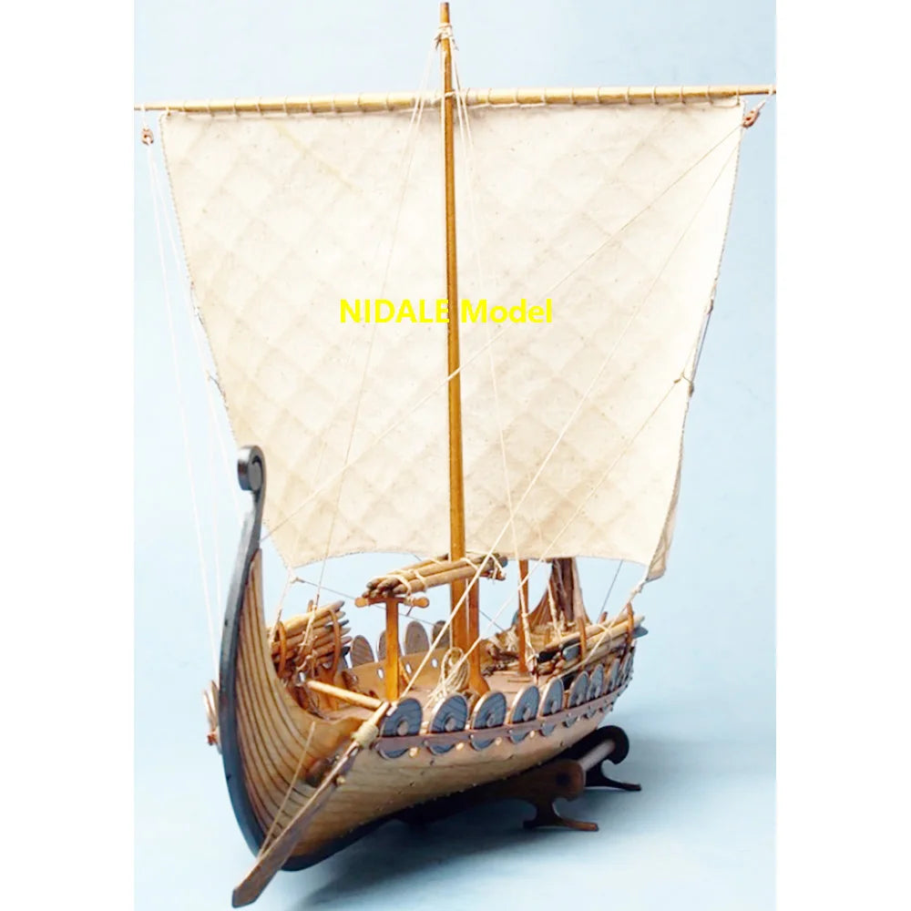 Ancient Sailboat Model Building Kits Scale 1/50 Viking Ship Classic Boat Kit Adult DIY Assembly Decoration English Manuals