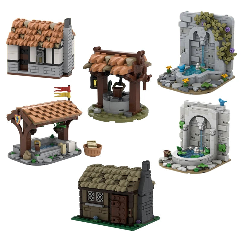 Spot MOC-136382 135500 132385 122060 etc. Medieval architecture small particle assembly building blocks educational toy model gi