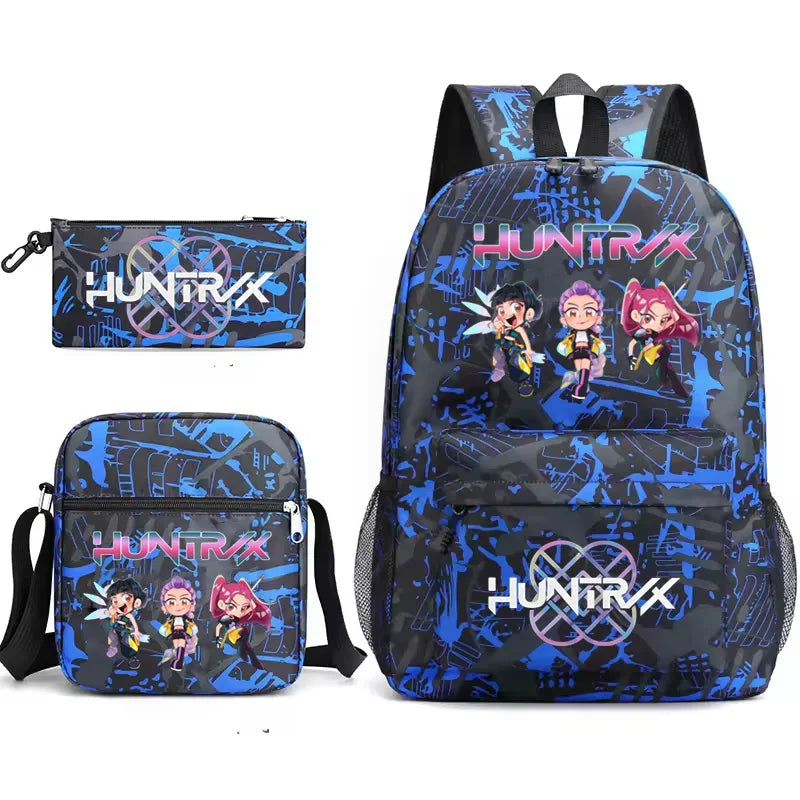 Kpop Demon Hunters Rumi Backpack for Girl Boy Students Anime Rucksack 3pcs Set Lightweight Children School Bags Travel Mochilas