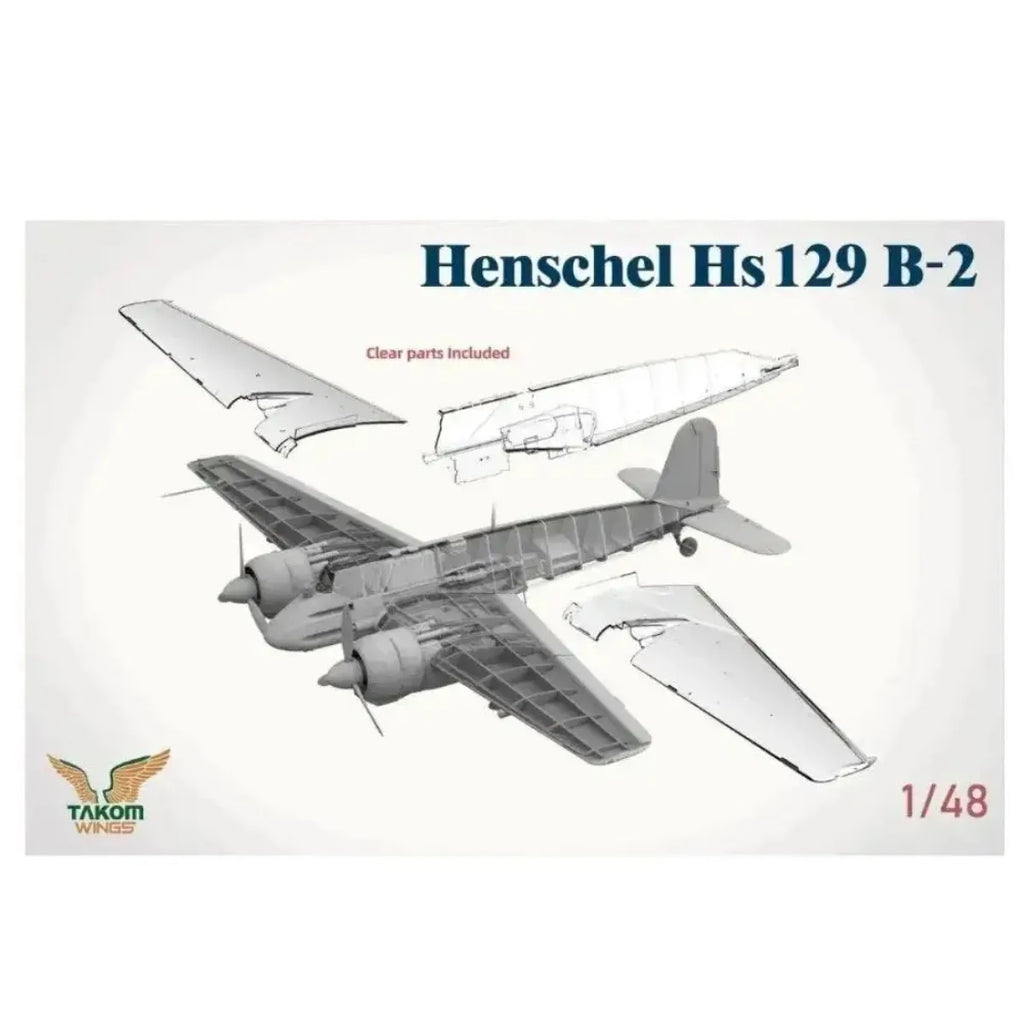 TAKOM MODEL 48001 with INTERIOR Attack Aircraft Model Kit Henschel Hs129B-2 1/48 Scale Assembly Plastics Model Kit