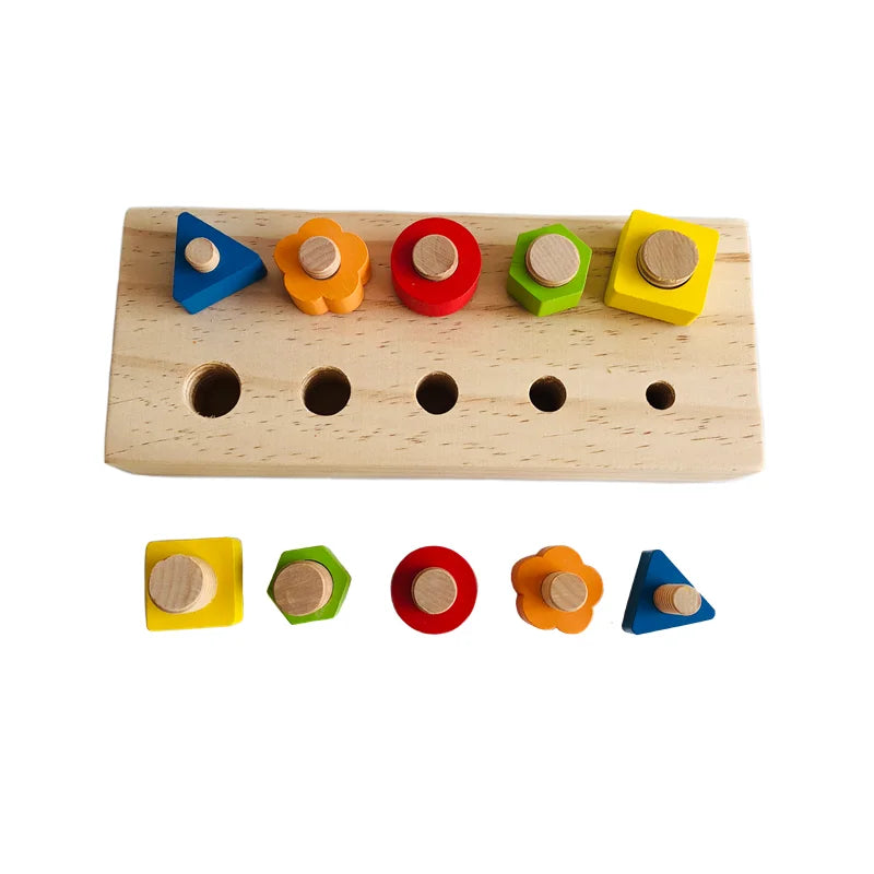 Montessori Wooden Toys Nuts and Bolts Board Fine Motor Skill Activities Matching Game for Children Early Childhood Education