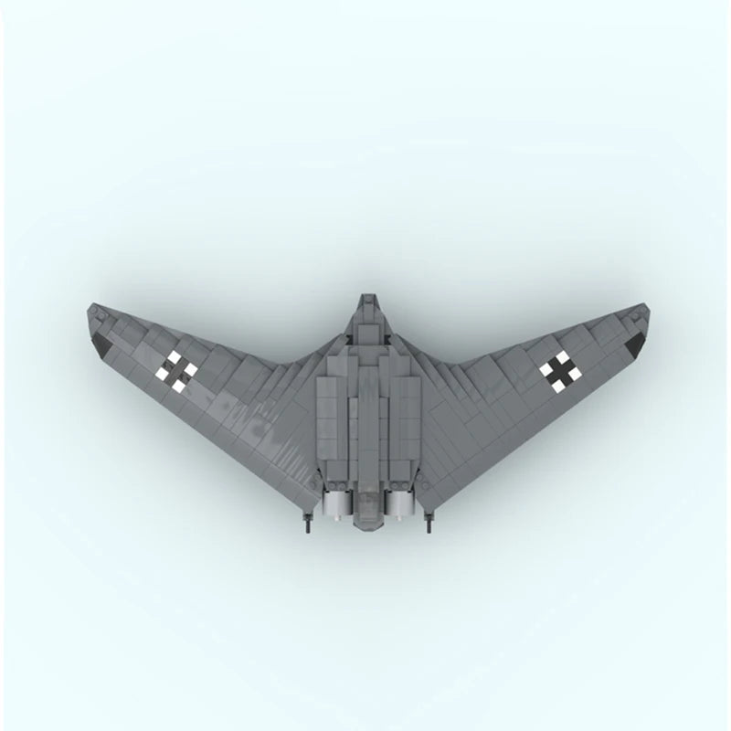 Military Aircraft Model Moc Building Bricks Horten HO-229V3-German Livery Technology Modular Blocks Gift Toys DIY Sets Assembly
