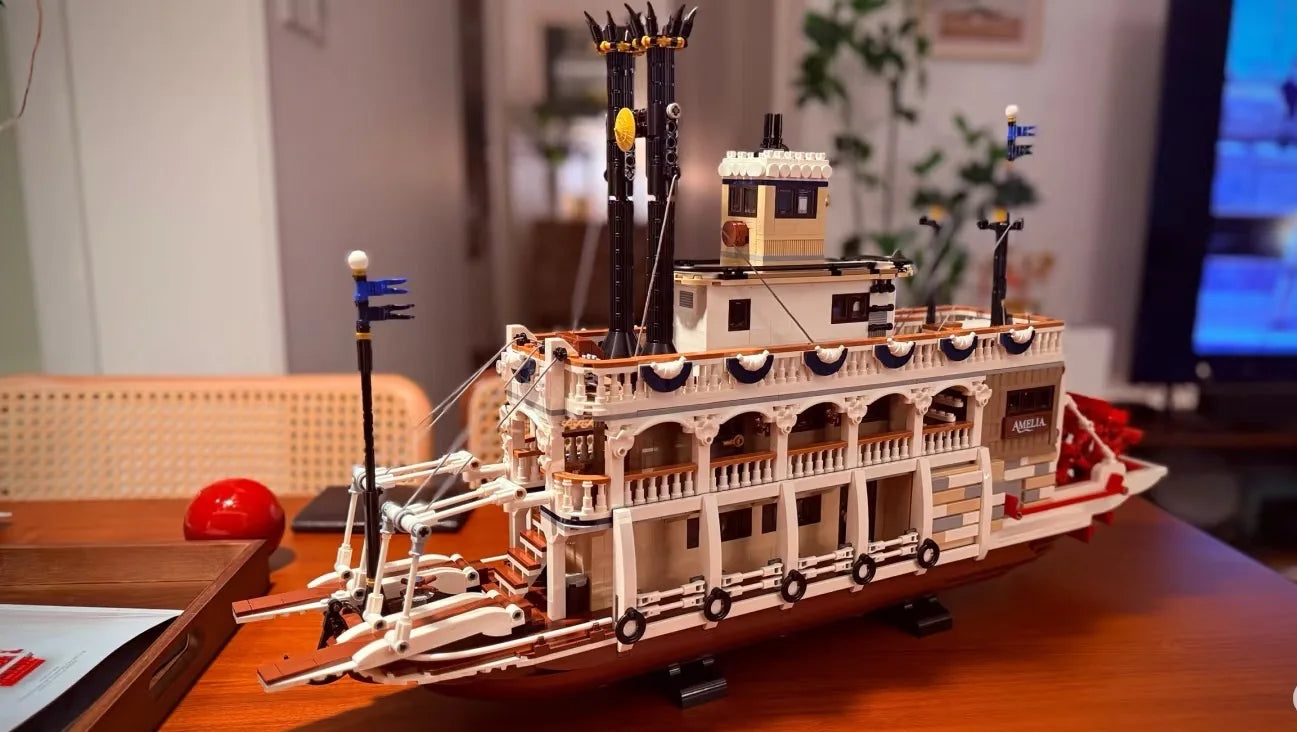 4090pcs Home Decoration Creative Boat Model Kit Compatible with 21356 Desktop Decoration Adult and Children's Gifts
