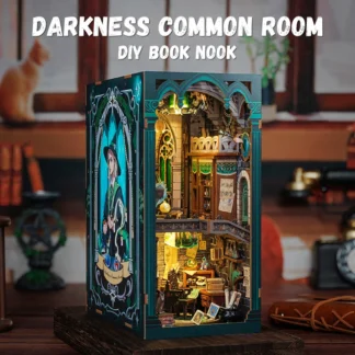 kf Sd77bd1d3fae047d99927cbf8ffae22f7M CUTEBEE DIY Book Nook Wooden Dollhouse with Light Dust Cover Magic Bookshelf Insert 3D Puzzle Decor