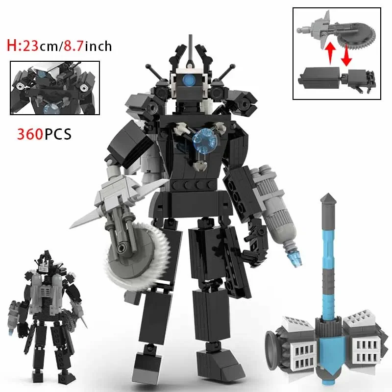 Moc Skibidi Toilet Builing Blocks Titan Clock Man 2.0 Camerman Speakerman TVMan Bricks DIY Moddel Toys For Kids Gift Easter Toys 21