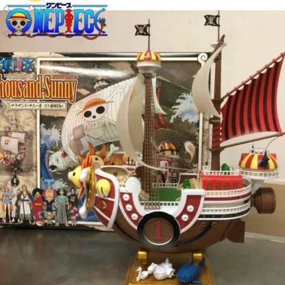 One Piece Genuine Figure Thousand Sunny Merry Whitebeard Shanks Pirate Ships Assembly Figurine Decoration Modeltoys Gift