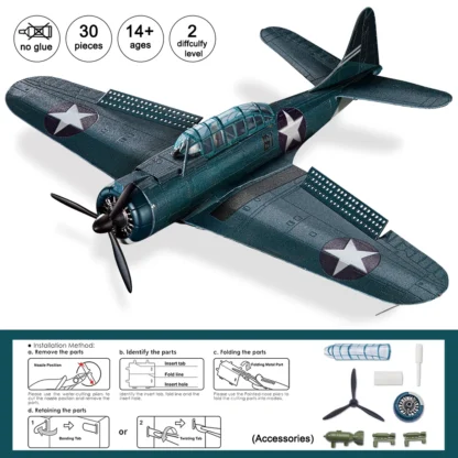 Piececool 3D Metal Puzzle Airplane DIY Toys Assembly Model Kit Sets Jigsaw Brain Teaser for Teen - Image 2