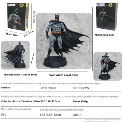 38cm Dc Large Size Dark Knight Batman Joker Gk Action Figures Justice League Batman Figurines Model Statue Toy Ornaments Gifts - Image 2