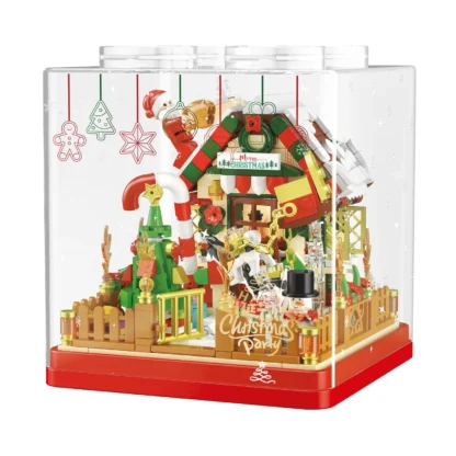 Christmas gift box Building blocks Christmas architecture Assemble brick toys with dust cover holiday gifts decor for adults kid - Image 3