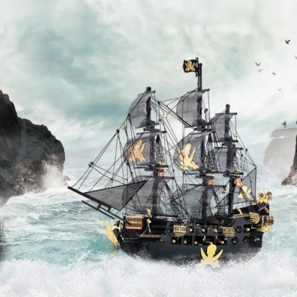 Piececool 3D Metal Puzzles The Black Pearl Jigsaw Assembly Model Kits Diy Pirate Ship for Adult Birthday Gifts for Teens - Image 2