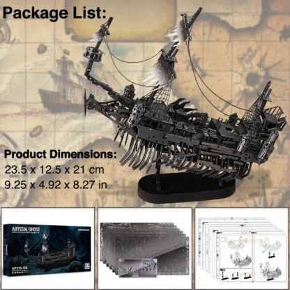 Piececool 3D Metal Puzzles Gifts Abyssal Ghost Pirate Ship Model Building Kits DIY Toys for Birthday and Christmas - Image 2