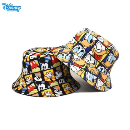 Disney Mickey Mouse Children's Cap Girls Fashion Bucket Hat Donald Duck Men Women Travel Panama Hat Outdoor Sun Hat Gifts