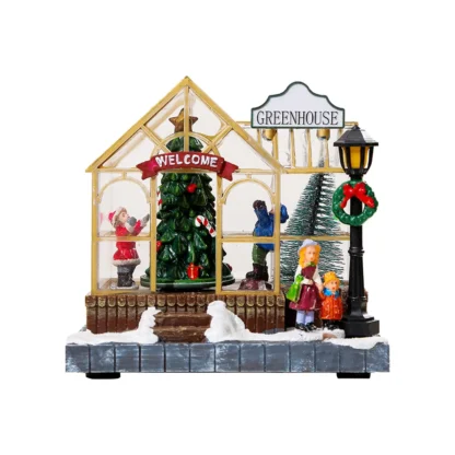 Christmas Scene Village Houses Collectible Buildings LED Tabletop Xmas House for Bedroom Indoor Living Room Desk Xmas Party - Image 5