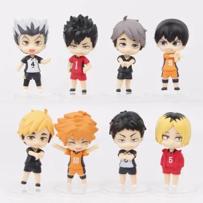 8 Pcs/Lot Haikyuu Q Ver. Volleyball Hinata Shoyo Sugawara Koushi Oikawa Tooru Model Figures Sitting Stands Ornaments Gifts - Image 2