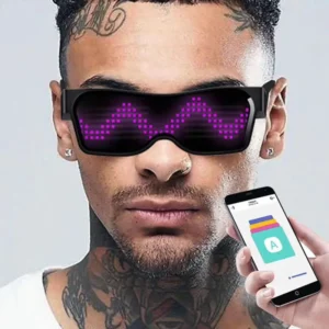 kf Sab8ac56e92cd4f99815ab972c5abf559i Bluetooth App Control LED Glasses Glow Party Sunglasses Customized Languages USB Charge Luminous Eyewear for Christmas